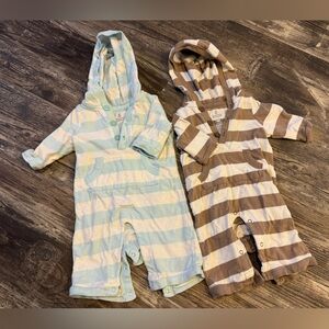 100% Cotton Old Navy Kids Pajama Set - Blue and Brown Stripes